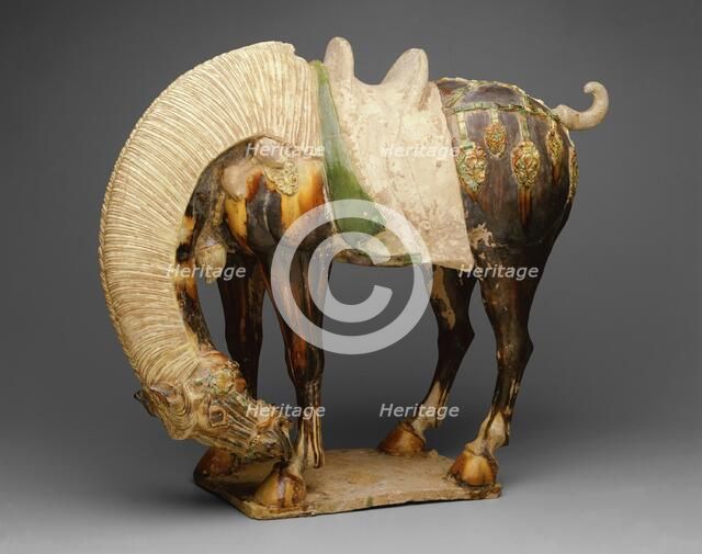Horse (Tomb Figure), Tang dynasty (618-907), first half of 8th century, with restored head and neck. Creator: Unknown.