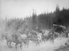 Horse team on the Overland Trail, between c1900 and 1927. Creator: Unknown