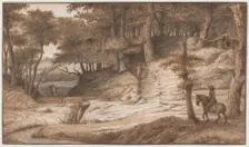 Horseman and Hunter in the Woods of Doorwerth, Near Arnhem, c.1670. Creator: Lambert Doomer