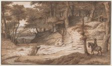 Horseman and Hunter in the Woods of Doorwerth, Near Arnhem, c.1670. Creator: Lambert Doomer