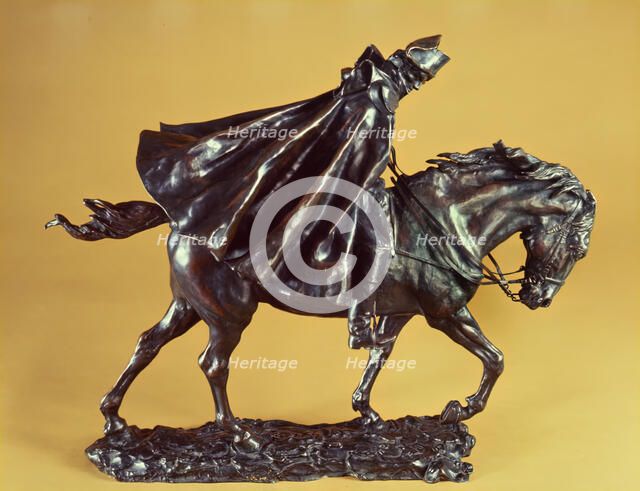 Horseman in a Storm, c. 1880-1885/cast after 1891. Creator: Jean Louis Ernest Meissonier.