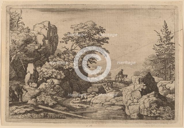 Horseman on a Bridge, probably c. 1645/1656. Creator: Allart van Everdingen.