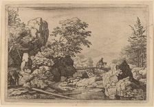 Horseman on a Bridge, probably c. 1645/1656. Creator: Allart van Everdingen