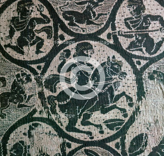 Horseman on a coptic textile, 3rd century. Artist: Unknown