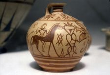 Horseman on Greek Scent-Bottle (Araballos) Proto-Corinthian, c7th century BC