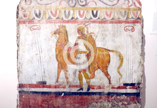 Horseman, Lucan tomb painting, Paestum, c4th century BC. Artist: Unknown.