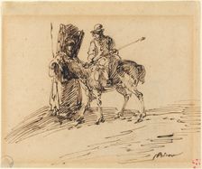 Horseman with Peasant. Creator: Giuseppe Bernardino Bison