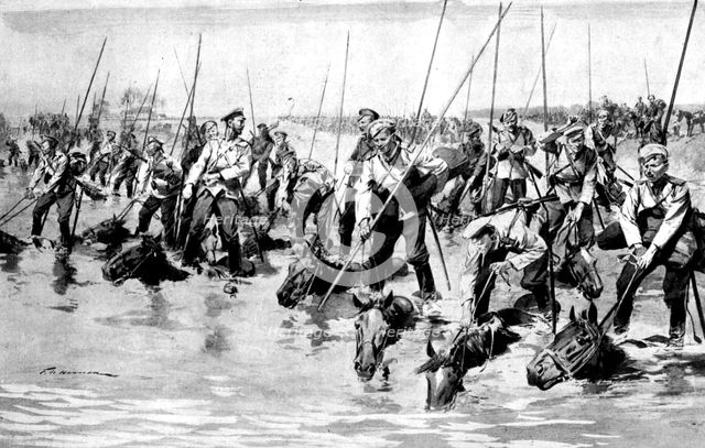 Horsemanship of the Cossacks, First World War, 1914. Artist: Unknown