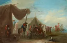 Horsemen Among the Tents, 17th century. Creator: Unknown