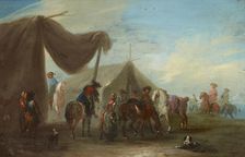 Horsemen Among the Tents, 17th century. Creator: Unknown