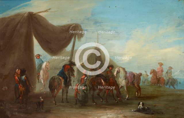 Horsemen Among the Tents, 17th century. Creator: Unknown.