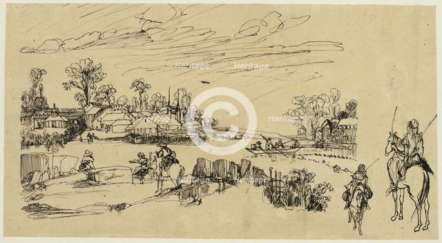 Horsemen and Fishermen, n.d. Creator: Rodolphe Bresdin.
