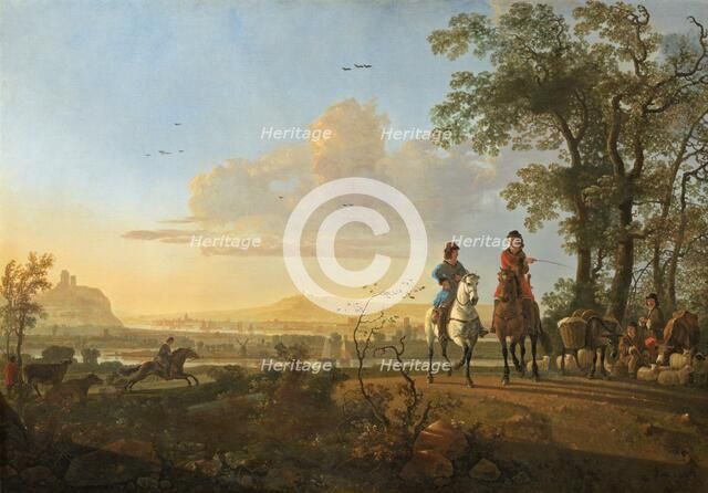 Horsemen and Herdsmen with Cattle, 1655/1660. Creator: Aelbert Cuyp.