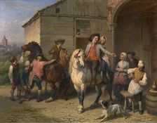 Horsemen at the Inn, 1856. Creator: Jean-Baptiste Madou