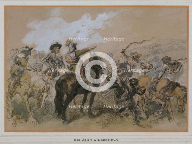 Horsemen at the time of Charles I, 1876. Artist: Sir John Gilbert