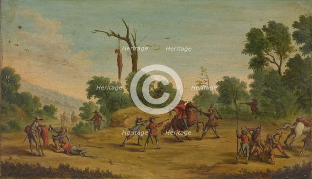 Horsemen Attacked by Robbers. Creator: Jacques Callot.