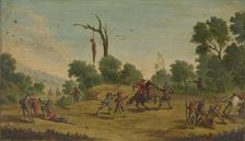 Horsemen Attacked by Robbers. Creator: Jacques Callot