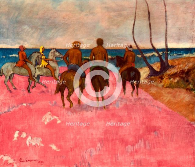 'Horsemen on the Shore', 1902, (1937).  Creator: Paul Gauguin.