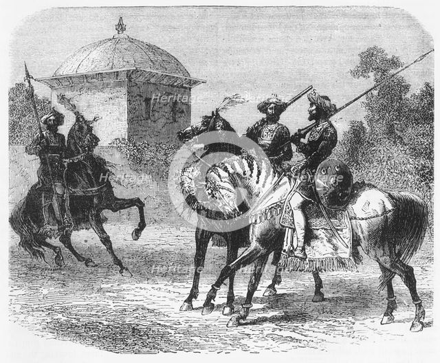 'Horsemen of the Guicowar's Bodyguard at Baroda', c1891. Creator: James Grant.