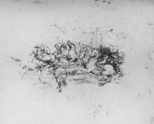 Horsemen with Pennants Advancing from the Left c1480 (1945). Artist: Leonardo da Vinci