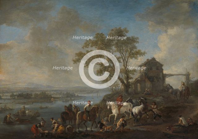 Horsepond on a River, c.1662-1663. Creator: Philip Wouverman.