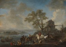 Horsepond on a River, c.1662-1663. Creator: Philip Wouverman