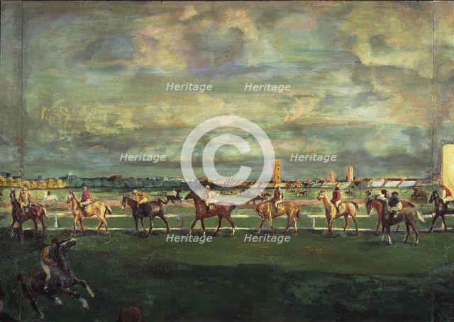 Horseracing, 1911. Artist: Yakulov, Georgi Bogdanovich (1884-1928)
