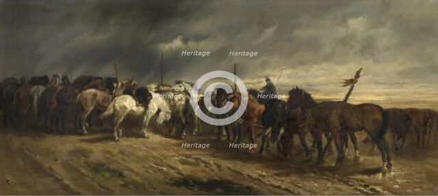 Horses, 1878. Creator: Gustave Colsoulle.