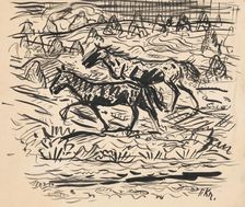 Horses on the estate, 1940-1944. Creator: Arnold Peter Weisz-Kubincan
