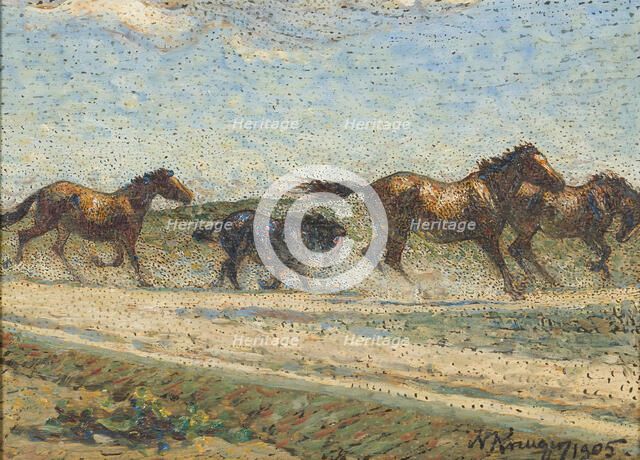 Horses at Large, 1905. Creator: Nils Kreuger.