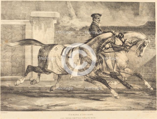 Horses Exercising, 1821. Creator: Theodore Gericault.