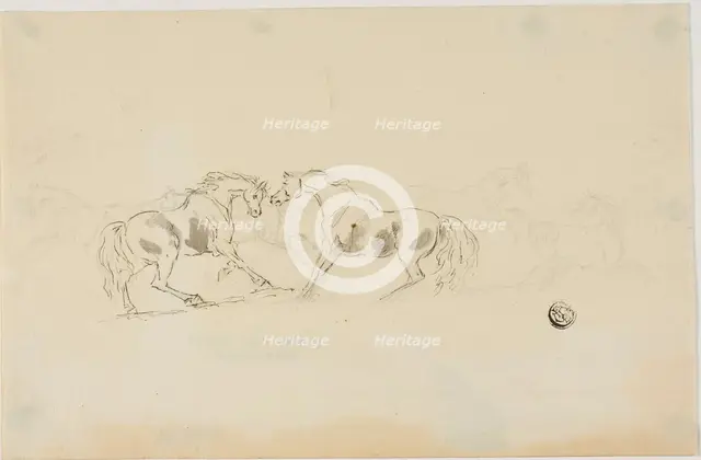 Horses Fighting, n.d. Creator: Sawrey Gilpin.