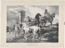 Horses going to a Fair, 1821. Creators: Theodore Gericault, Charles Joseph Hullmandel