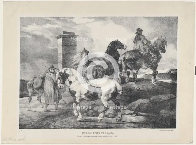 Horses going to a Fair, 1821. Creators: Theodore Gericault, Charles Joseph Hullmandel.