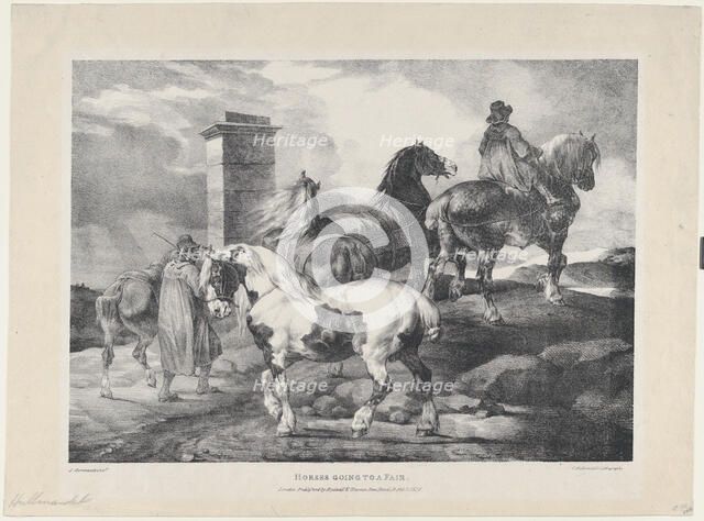 Horses going to a Fair, 1821. Creators: Theodore Gericault, Charles Joseph Hullmandel.