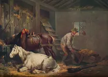 Horses in a Stable 1791. Artist: George Morland