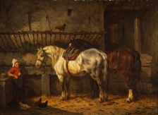Horses in a stable, n.d., c1865-1885. Creator: Willem Johan Boogaard