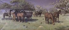 Horses in the deer park, 1896. Creator: Hans Michael Therkildsen