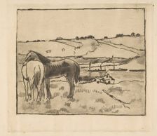 Horses in the Meadow, 1891-92. Creator: Edgar Degas