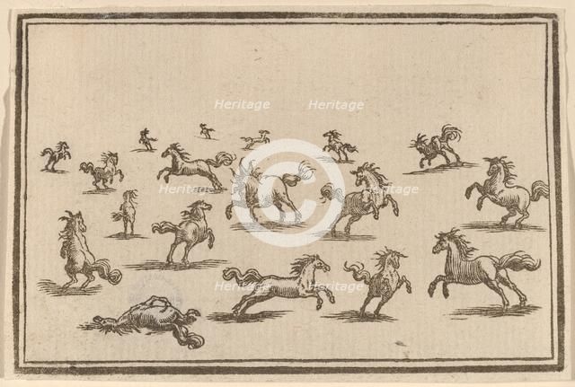 Horses Running, 1621. Creator: Edouard Eckman.