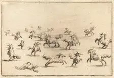 Horses Running, c. 1622. Creator: Jacques Callot