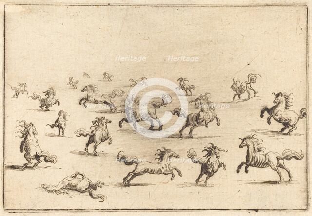 Horses Running, c. 1622. Creator: Jacques Callot.