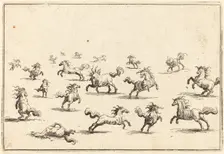 Horses Running, c. 1622. Creator: Jacques Callot