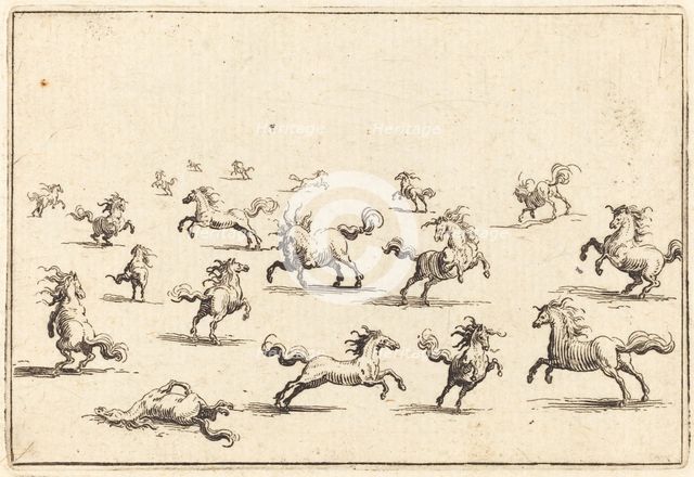 Horses Running, c. 1622. Creator: Jacques Callot.