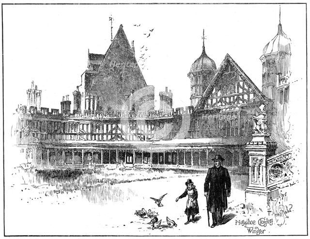 Horseshoe Cloisters, Windsor Castle, 1900. Artist: Unknown