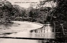 Horseshoe Falls on the River Dee, near Llangollen, Wales, early 20th century