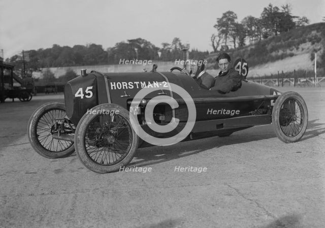 Horstman of TL Edwards, JCC 200 Mile Race, Brooklands, 1921. Artist: Bill Brunell.