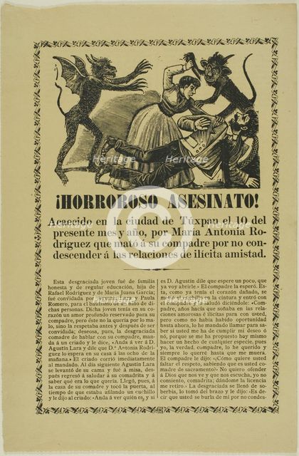 Horrible Murder!, 1890s. Creator: José Guadalupe Posada.