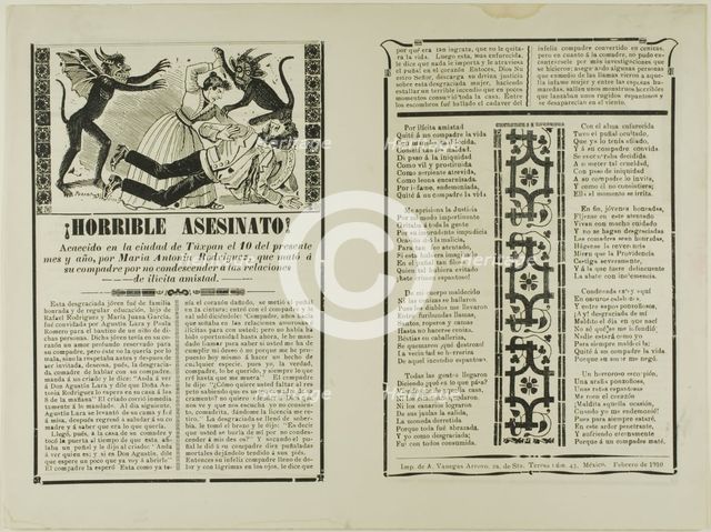 Horrible Murder!, 1910. Creator: José Guadalupe Posada.