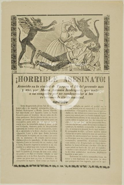 Horrible Murder!, c. 1910. Creator: José Guadalupe Posada.